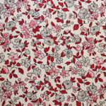 Tissu motif petites fleurs roses et grises
