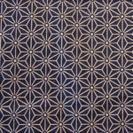 Tissu motif japonais saki bleu foncé
