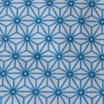 Tissu motif japonais saki bleu électrique